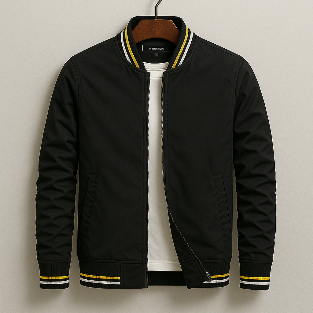 Veste Bomber Homme Légère à Zip – Veste Décontractée avec Bord Côtelé