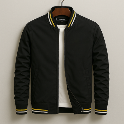 Veste Bomber Homme Légère à Zip – Veste Décontractée avec Bord Côtelé