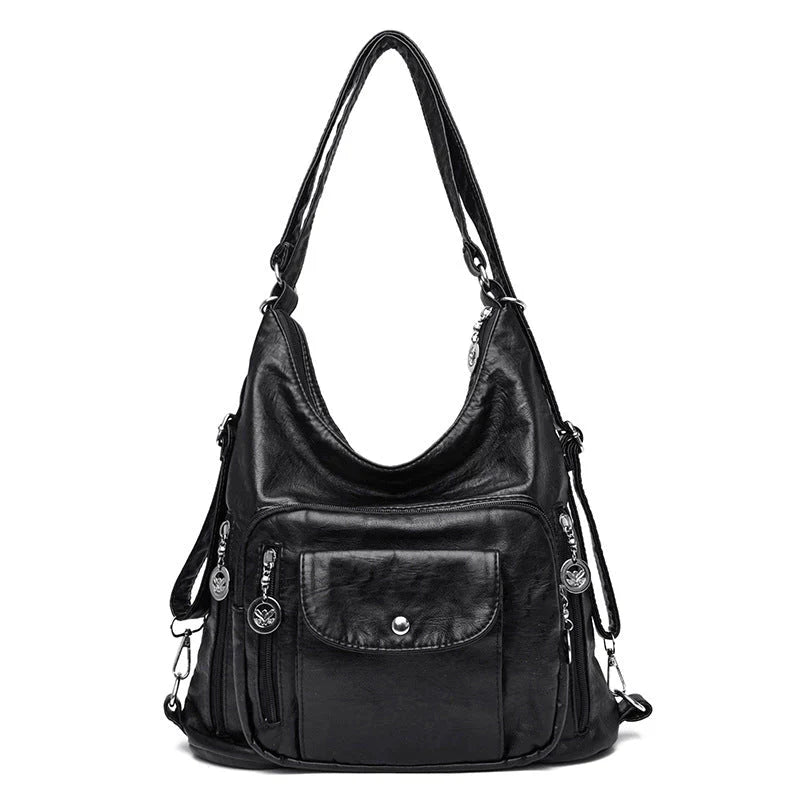 Sac à Épaule Spacieux en Cuir Souple pour Femme – Sac à Main Multi-Poches