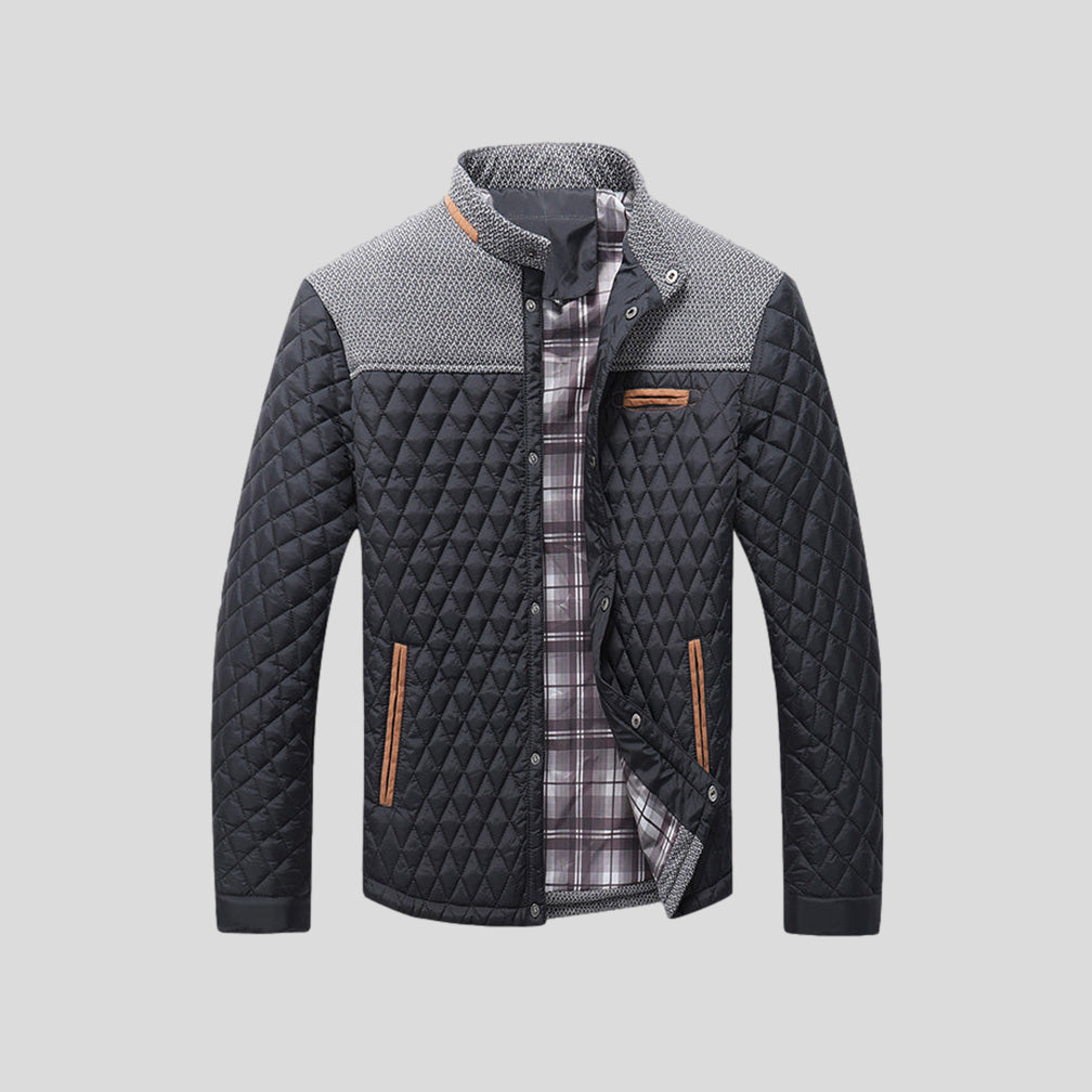 Veste matelassée Diamond pour hommes – Coupe légère à col montant color-block