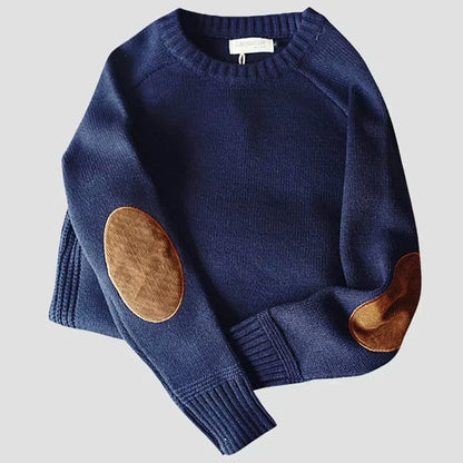 Pull Tricoté Premium pour Homme – Pull Marron à Coudières