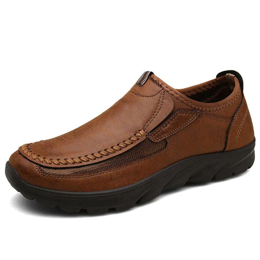 Chaussures en cuir confortables orthopédiques durables pour hommes – Slip-on légères, flexibles et respirantes