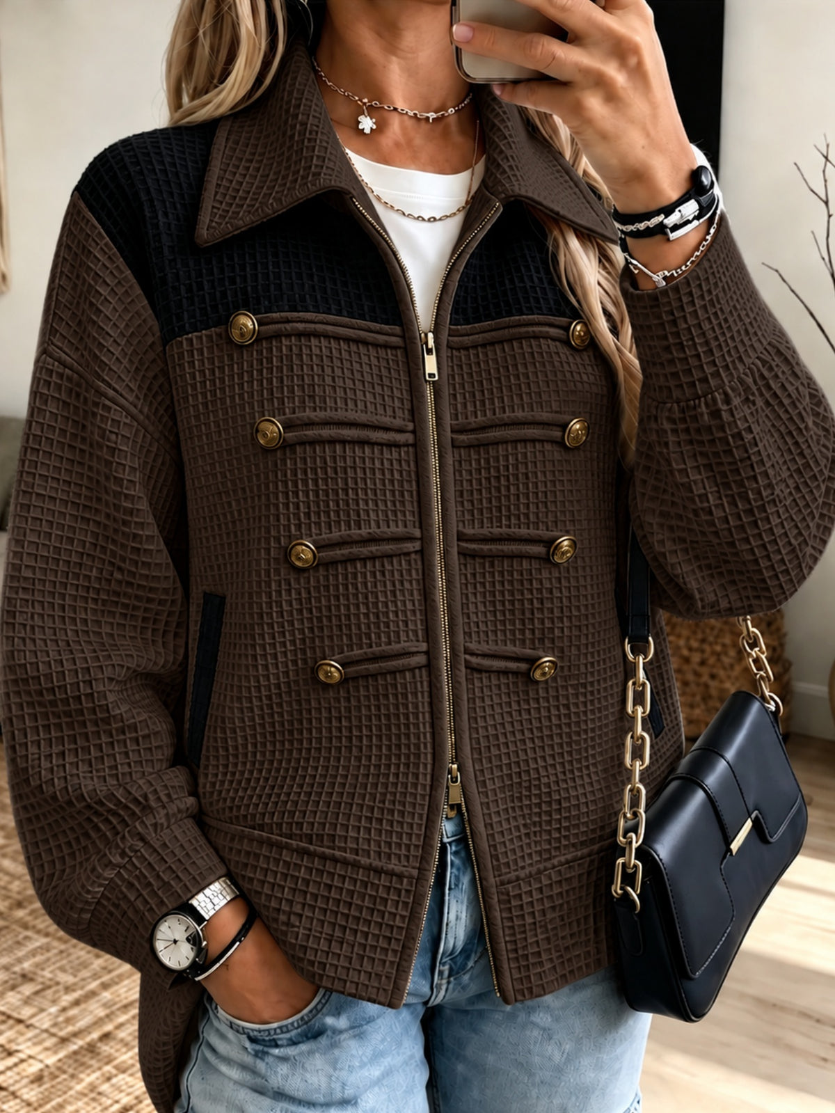 Veste femme casual a poches - Pratique et moderne
