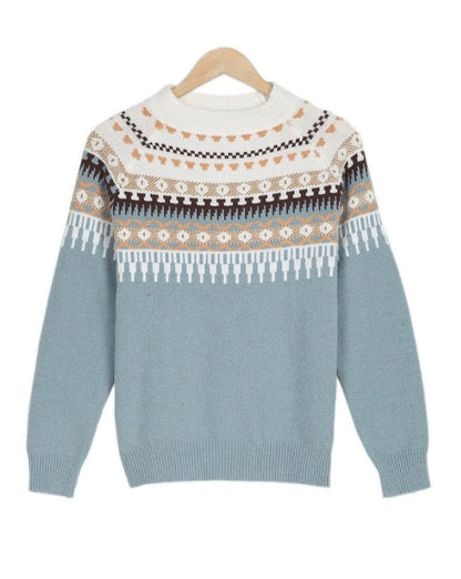 Pull à col rond élégant pour femme – Pull confortable en maille