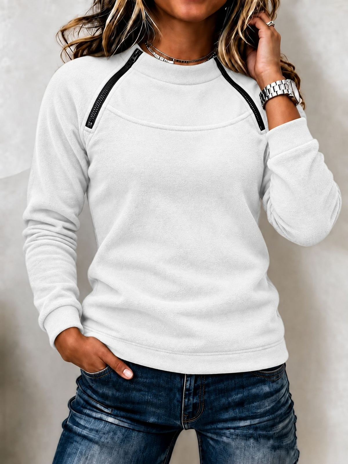 Sweat thermique femme col montant - Chaud et casual
