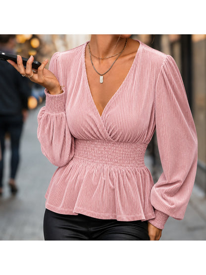 Flowy Long-Sleeve Blouse for Women – Chic and Lightweight