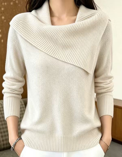 Pullover da donna casual con colletto rovesciato: comodo e versatile