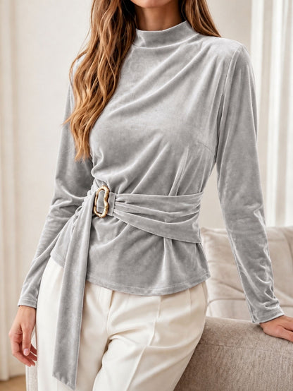 Maglia da donna in poliestere a maniche lunghe - Semplice e versatile