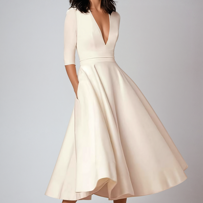 Robe Vintage Femme Ligne A Années 60 à Jupe Évasée – Élégante et Féminine