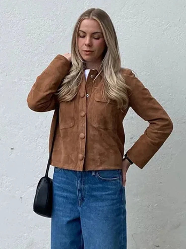 Veste élégante en daim pour femme - Vêtements d'extérieur stylés