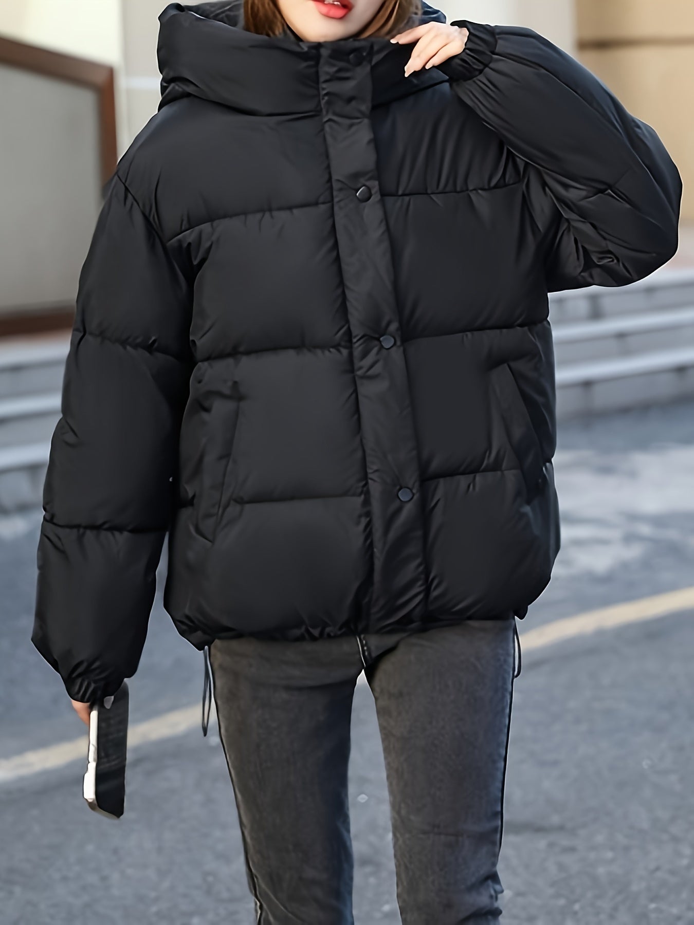Veste matelassée légère à capuche pour femme – Vêtement d’hiver élégant