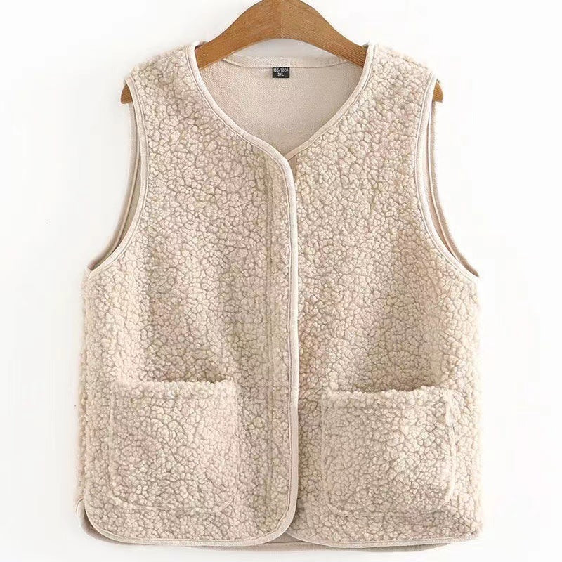 Bodywarmer Femme Grande Taille Teddy – Gilet Chaud Élégant avec Poches