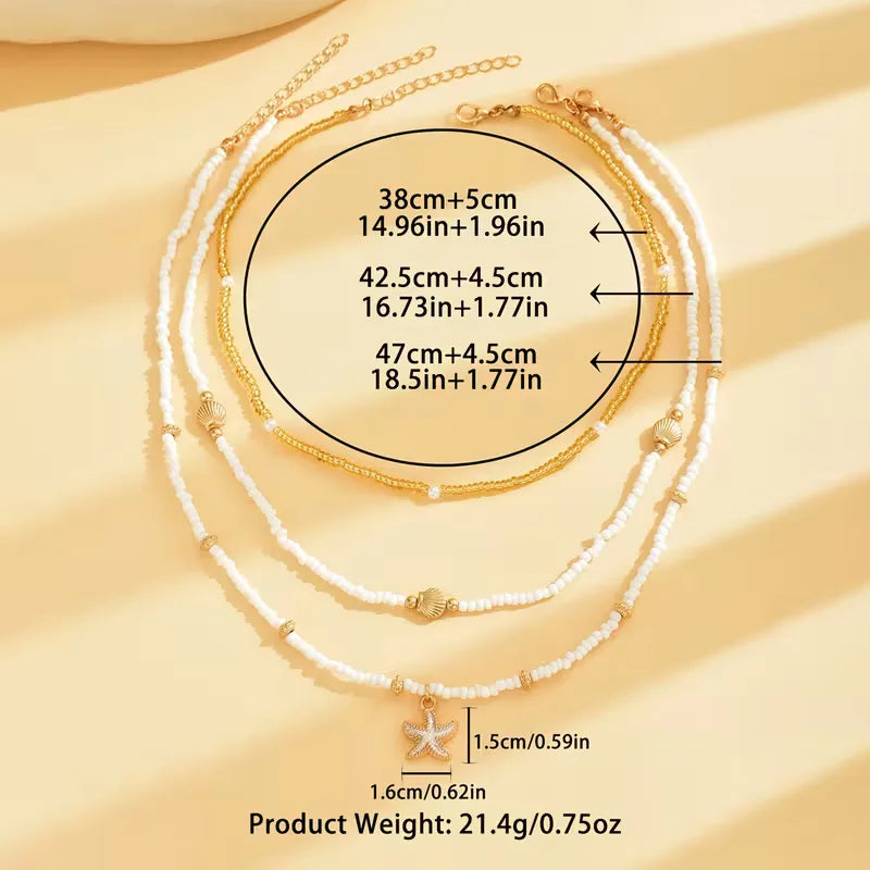 Collier coquillage et etoile - Delicat et estival