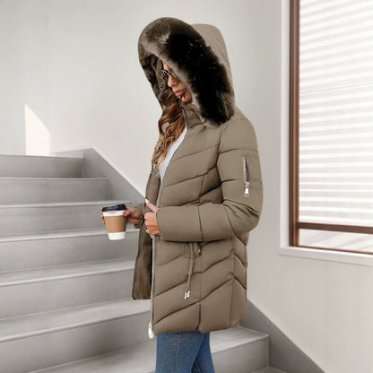Women's slim-fit hooded puffer jacket - Warm and versatile