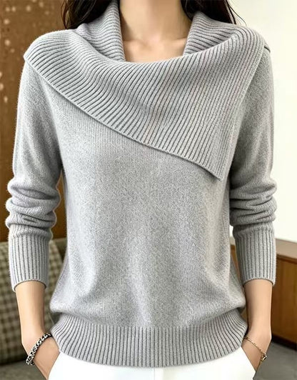 Pullover da donna casual con colletto rovesciato: comodo e versatile