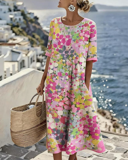 Robe imprimee femme coupe ample - Souple et decontractee