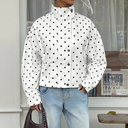 Manteau femme a pois manches longues - Decontracte et leger
