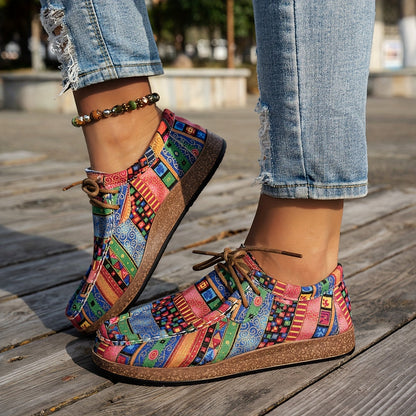 Casual Sneakers with Lively Patchwork – Elegant Footwear for Every Day