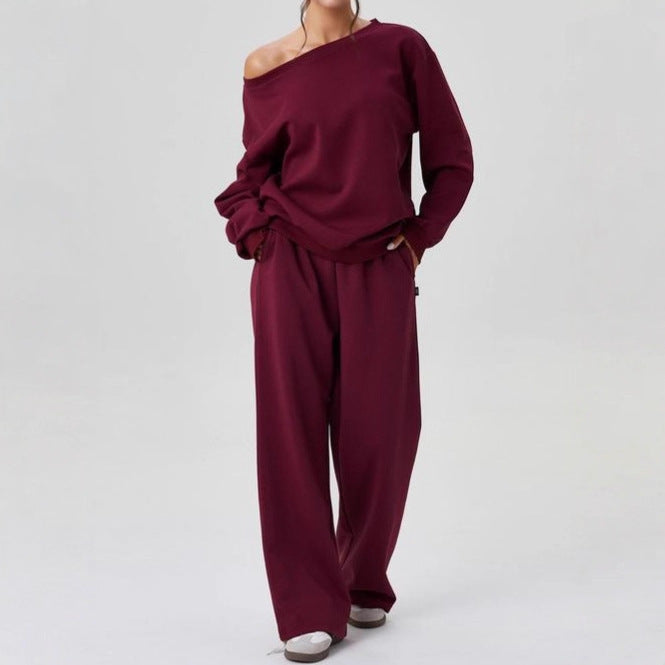 Ensemble Deux Pièces Femme Décontracté – Style Sport Chic Épaules Dénudées