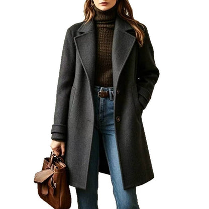 Manteau mi-long femme a revers - Retro et chic
