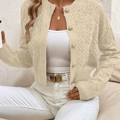 Cardigan femme boutonne ajoure - Elegant et leger