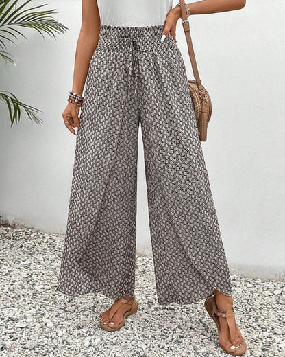 Pantalon à imprimé géométrique pour femme