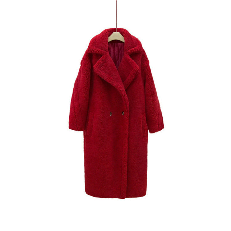 Premium long coat in imitation fur for women – Elegant and fluffy winter coat
