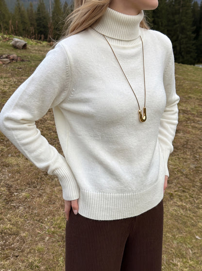 Pull en maille unie ample pour femme – Un style décontracté et confortable pour tous les jours