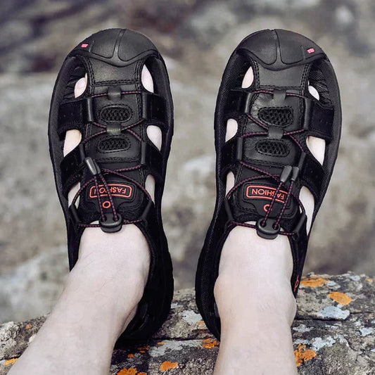 Sandales confortables pour hommes - Lanières réglables - Semelle antidérapante rembourrée