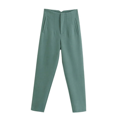 Pantalon taille haute élégant – Coupe droite et confortable