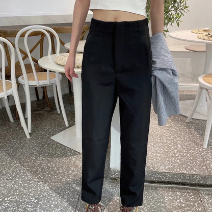 Pantalon taille haute élégant – Coupe droite et confortable