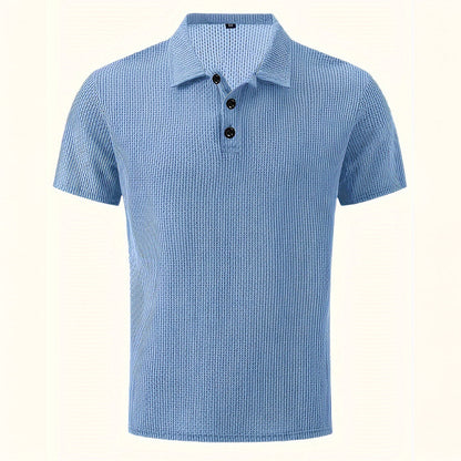 Polo Homme Décontracté Ultra-Doux Extensible – Top Tricot à Manches Courtes Confort