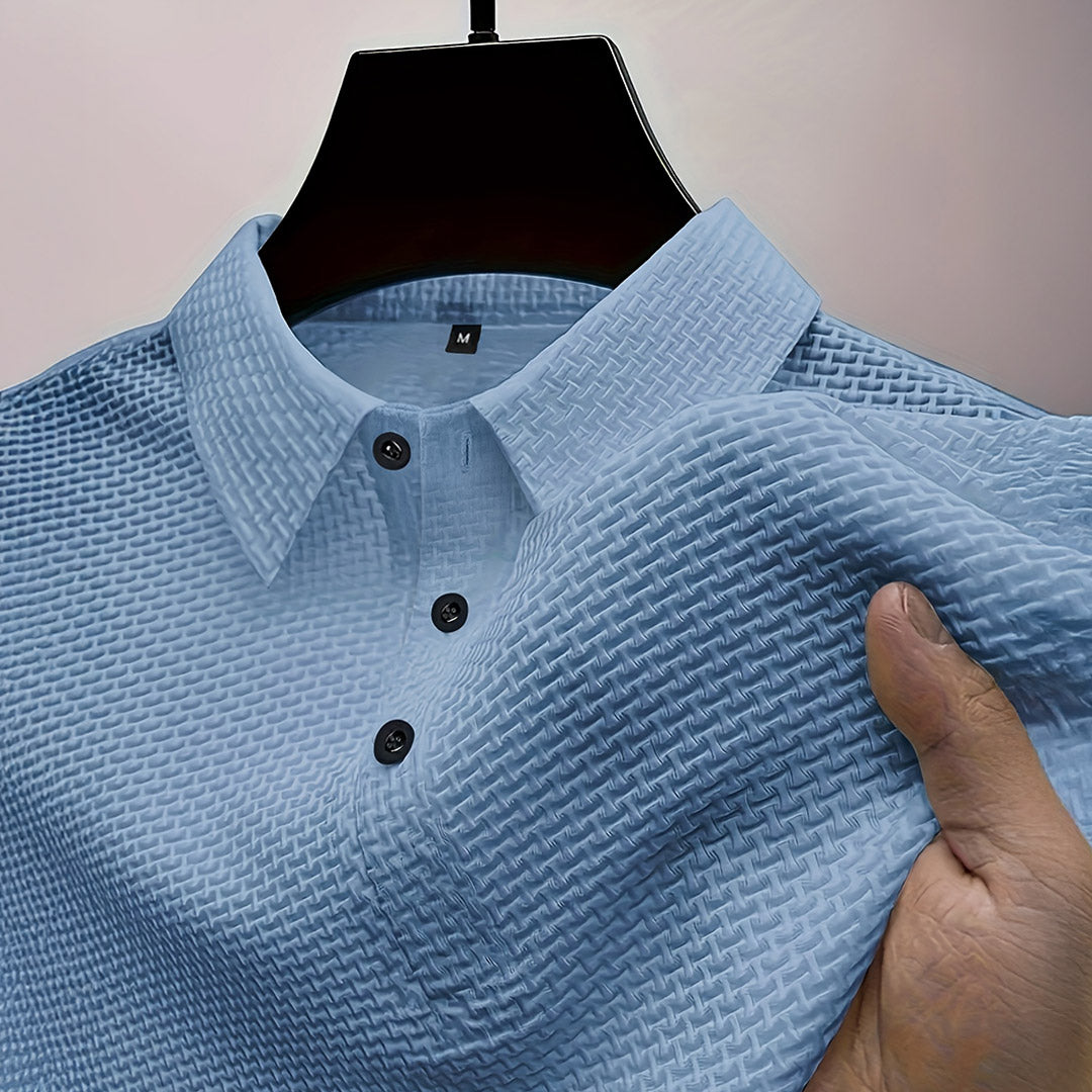 Polo Homme Décontracté Ultra-Doux Extensible – Top Tricot à Manches Courtes Confort
