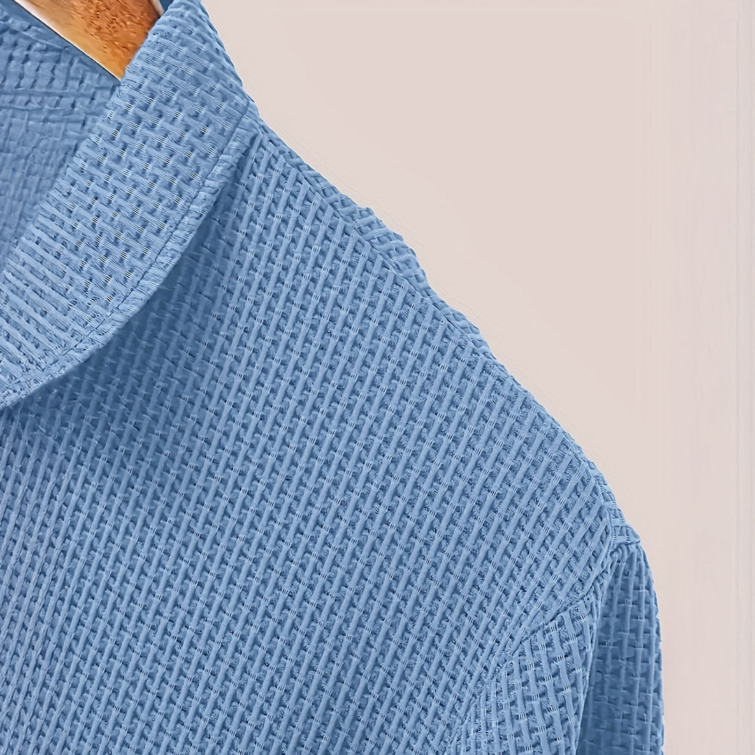 Polo Homme Décontracté Ultra-Doux Extensible – Top Tricot à Manches Courtes Confort