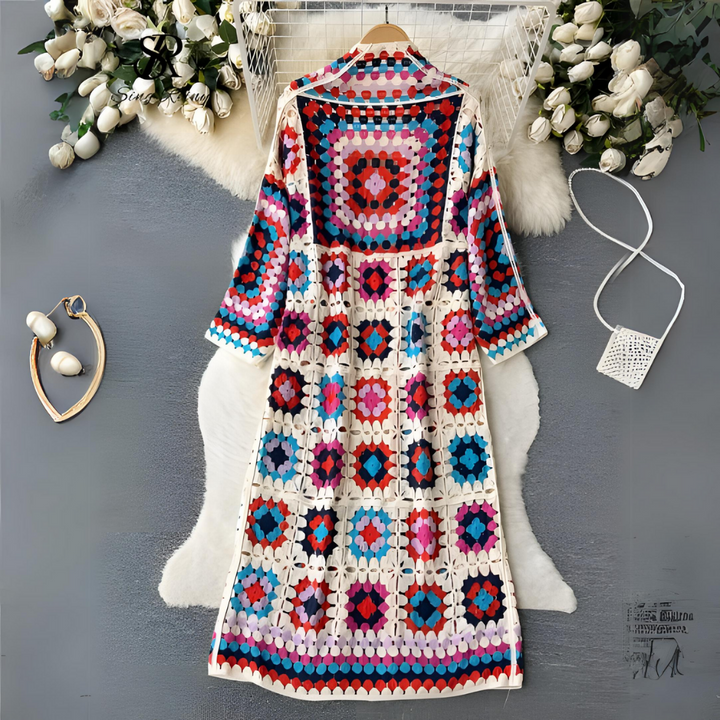 Cardigan long femme multicolore - Doux et original