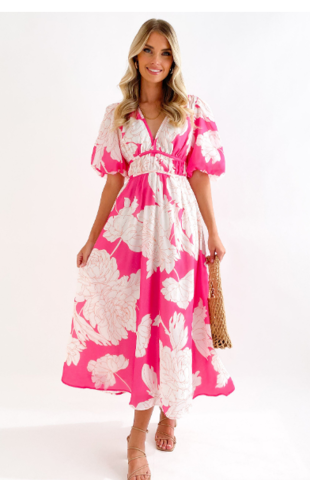 Robe Maxi Femme Col V Évasée Invitée à un Mariage - Flatteuse, Gracieuse