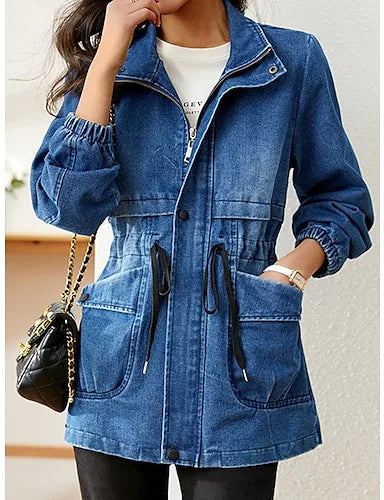Veste en jean légère et élégante pour femme – Vêtement en denim décontracté