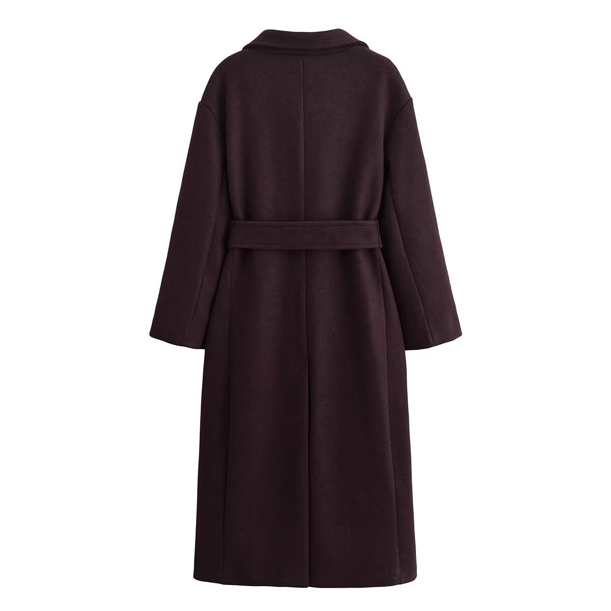 Manteau Femme Premium en Laine avec Ceinture – Modèle Hiver Élégant Double Boutonnage