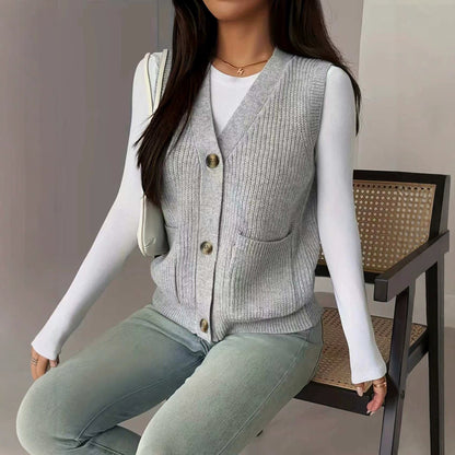 Gilet pull femme boutonne - Ample et confortable