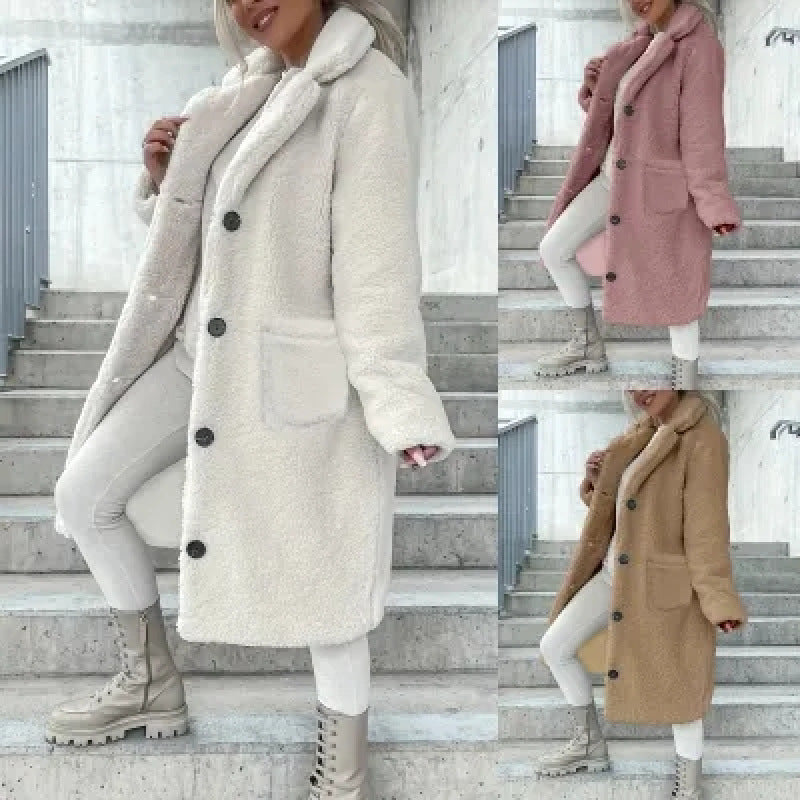 Women's fuzzy lapel jacket - Soft and warm