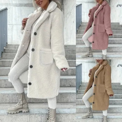 Women's fuzzy lapel jacket - Soft and warm