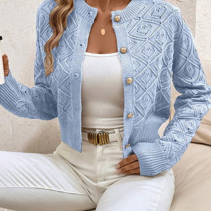 Cardigan femme boutonne ajoure - Elegant et leger