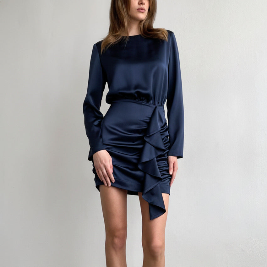 Robe Élégante Femme à Manches Longues – Design Inspiré du Style Français