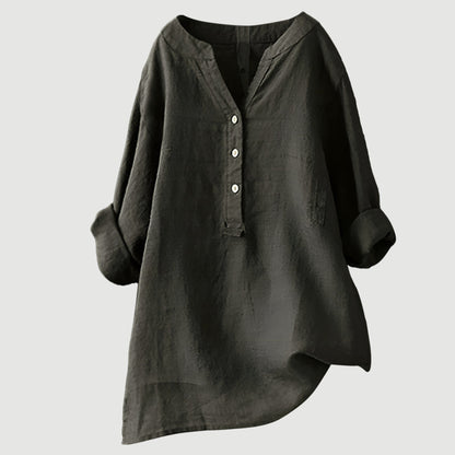 Chemise femme légère en coton – Chemise d'été ample et respirante au style décontracté