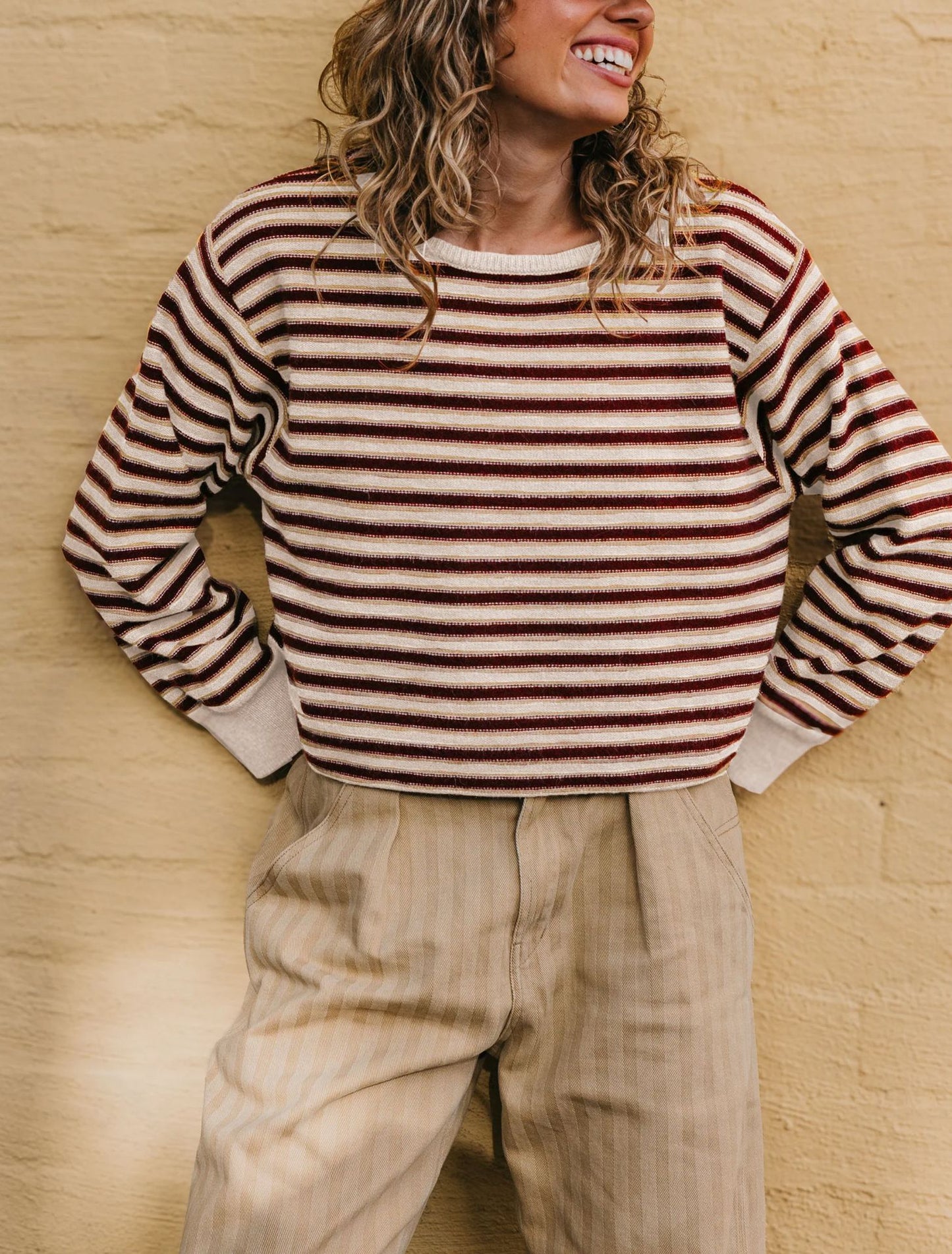 Pullover da donna in maglia a righe color block - Morbido e moderno