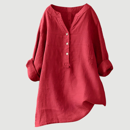 Chemise femme légère en coton – Chemise d'été ample et respirante au style décontracté