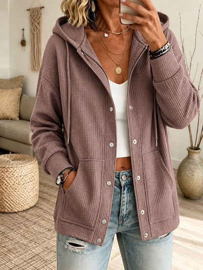 Cardigan da donna con cappuccio e coulisse - Casual e confortevole