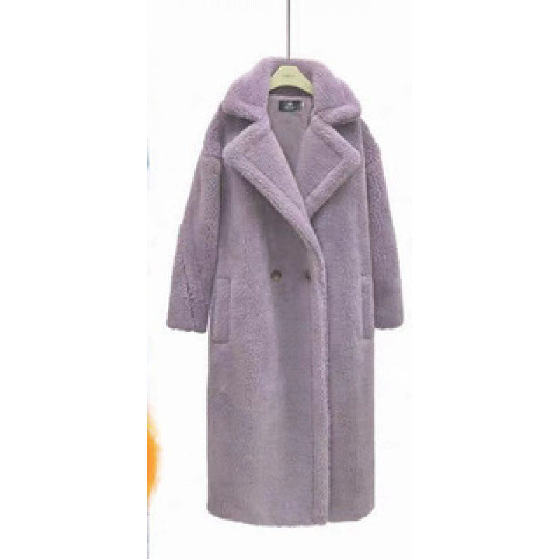 Premium long coat in imitation fur for women – Elegant and fluffy winter coat