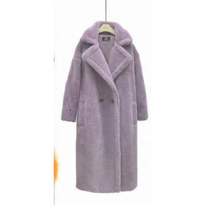 Premium long coat in imitation fur for women – Elegant and fluffy winter coat