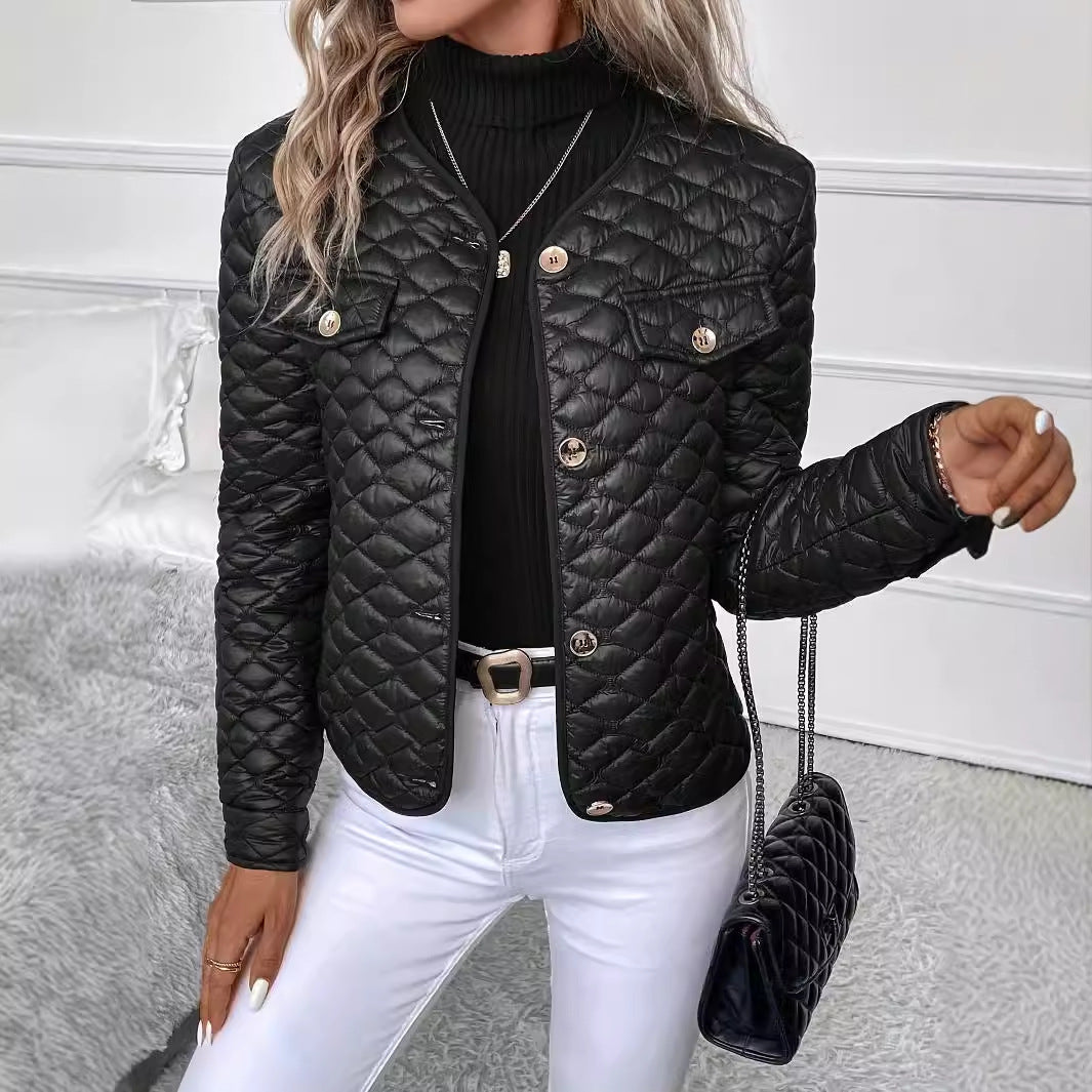 Veste femme matelassee a motif losange - Chaude et raffinee